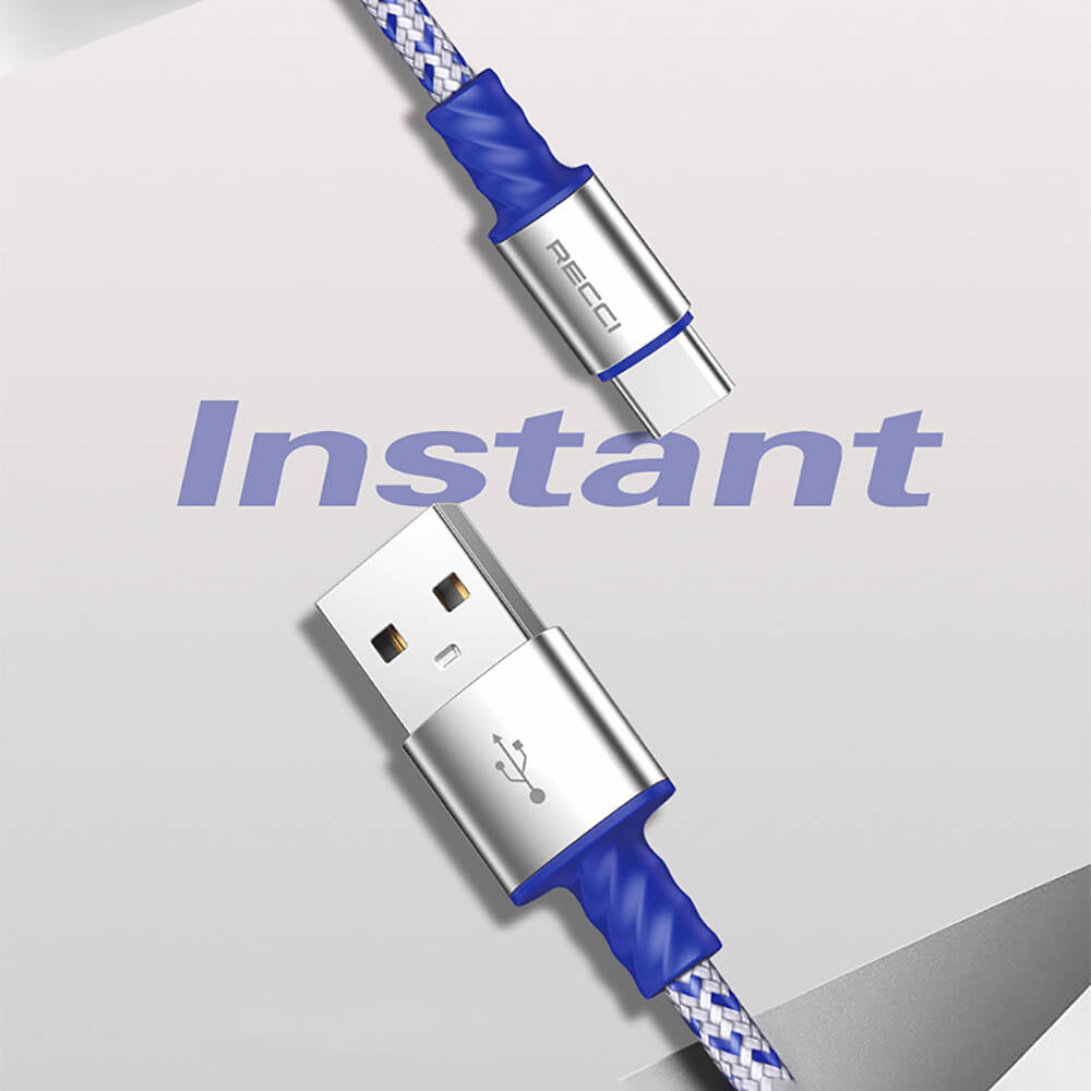 Recci RTC-N33C Instant Serisi USB-A to Type-C 3A Hızlı Şarj Özellikli Şarj ve Data Kablosu 2M Recci RTC-N33C Instant Serisi USB-A to Type-C 3A Hızlı Şarj Özellikli Şarj ve Data Kablosu 2M